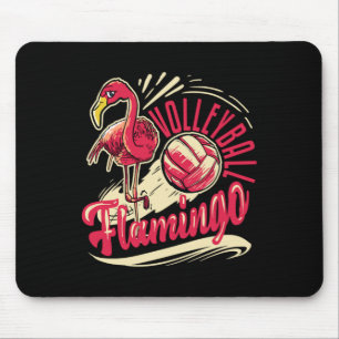 Funny Beach Vball Pink Flamingo Volleyball Muismat