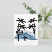 Funny Beach Wave Briefkaart (Staand voorkant)