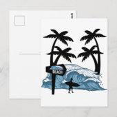 Funny Beach Wave Briefkaart (Voorkant / Achterkant)