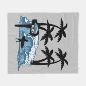 Funny Beach Wave Fleece Deken (Voorkant (Horizontaal))