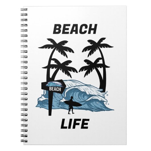 Funny Beach Wave Notitieboek (Voorkant)