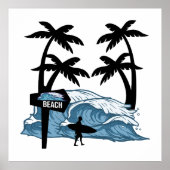 Funny Beach Wave Poster (Voorkant)