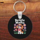 Funny Beagle Art For Women Girls Mom Beagle Dog Lo Sleutelhanger (Voorkant)
