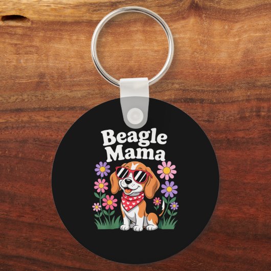 Funny Beagle Art For Women Girls Mom Beagle Dog Lo Sleutelhanger (Voorkant)