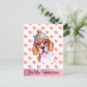 Funny Beagle ben mijn Valentijn Dog Valentijnsdag Feestdagenkaart (Staand voorkant)