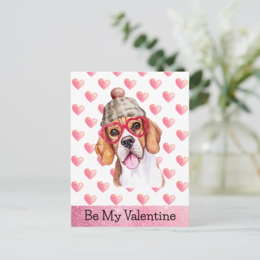 Funny Beagle ben mijn Valentijn Dog Valentijnsdag Feestdagenkaart (Staand voorkant)