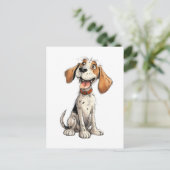 Funny Beagle Cartoon Briefkaart (Staand voorkant)