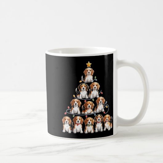Funny Beagle Christmas Tree Dog Lovers Women Men X Koffiemok (Rechts)