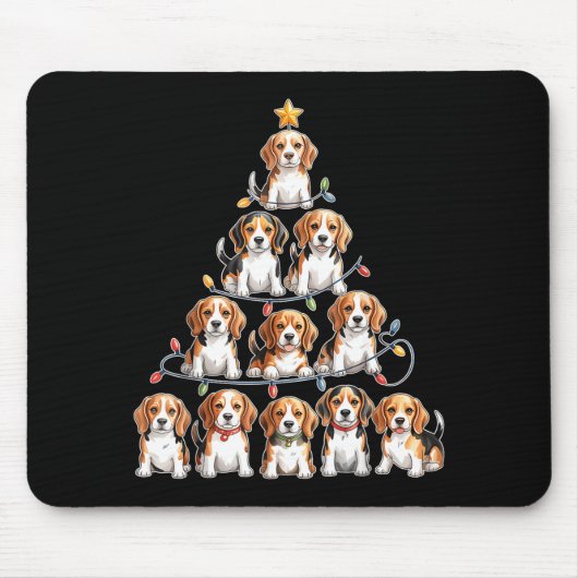 Funny Beagle Christmas Tree Dog Lovers Women Men X Muismat (Voorkant)