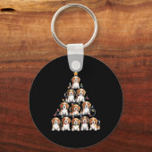 Funny Beagle Christmas Tree Dog Lovers Women Men X Sleutelhanger (Voorkant)