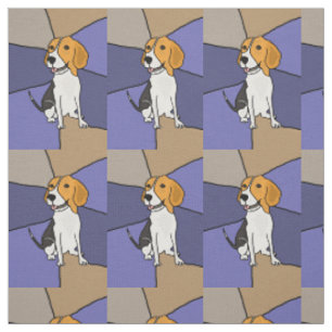 Funny Beagle Dog Abstracte kunststof Stof