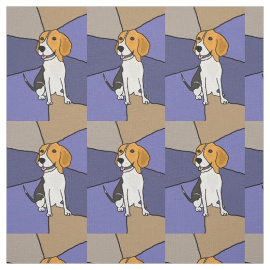 Funny Beagle Dog Abstracte kunststof Stof (Swatch)
