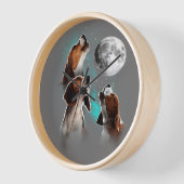 Funny Beagle Dog/Beagle Howling bij motorklok (Hoek)