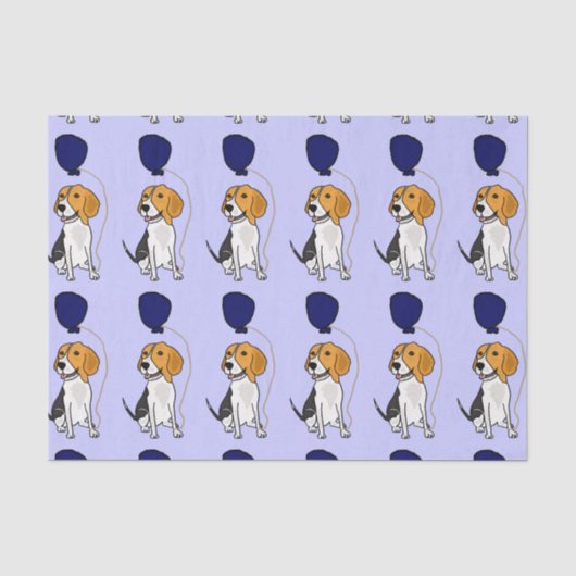Funny Beagle Dog Birthday Tissue Paper Tissuepapier (Voorkant)