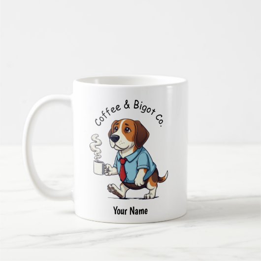 Funny  Beagle dog Business Suit Coffee Koffiemok (Links)