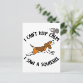 Funny Beagle Dog die de eekhoorn achtervolgt Briefkaart (Staand voorkant)