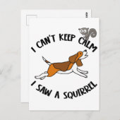 Funny Beagle Dog die de eekhoorn achtervolgt Briefkaart (Voorkant / Achterkant)