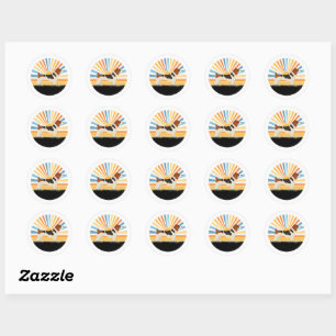 Funny Beagle Dog/Dog Mam Dog Papa/Sunset Pet Ronde Sticker