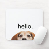 Funny Beagle Dog Hallo Quote Modern Animal Muismat (Met muis)