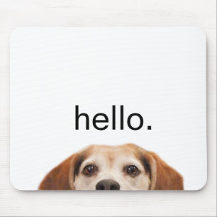 Funny Beagle Dog Hallo Quote Modern Animal Muismat