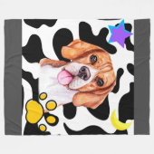 Funny Beagle Dog in het licht van de Maan Blanket Fleece Deken (Voorkant (Horizontaal))