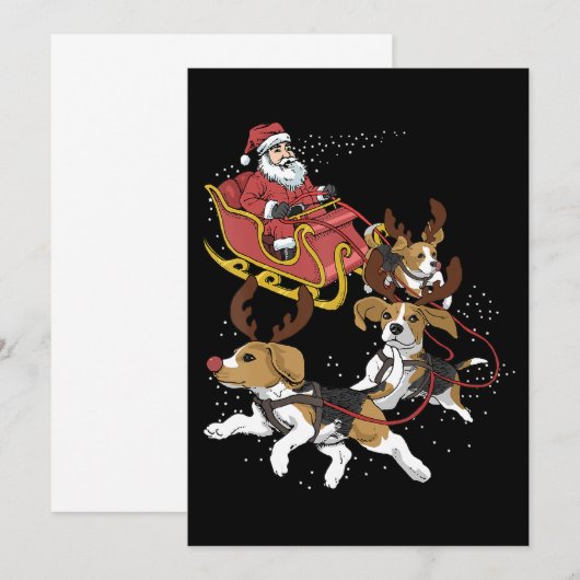 Funny Beagle Dog kerstcadeau voor Hondenliefhebber Aankondiging (Voorkant / Achterkant)
