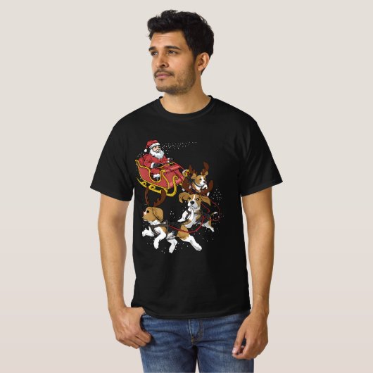 Funny Beagle Dog kerstcadeau voor Hondenliefhebber T-shirt (Voorkant volledig)