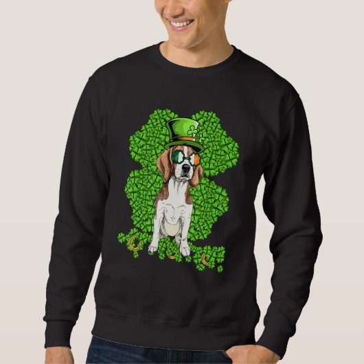 Funny Beagle Dog Shamrock St Patricks Day Trui (Voorkant)
