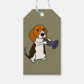 Funny Beagle Dog Trumpet Cadeaulabel (Voorkant)