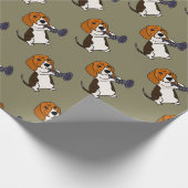 Funny Beagle Dog Trumpet Cadeaupapier (Hoek)