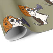 Funny Beagle Dog Trumpet Cadeaupapier (Rol Hoek)
