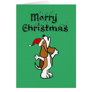 Funny Beagle Dog zingt kerstmanschappen uit
