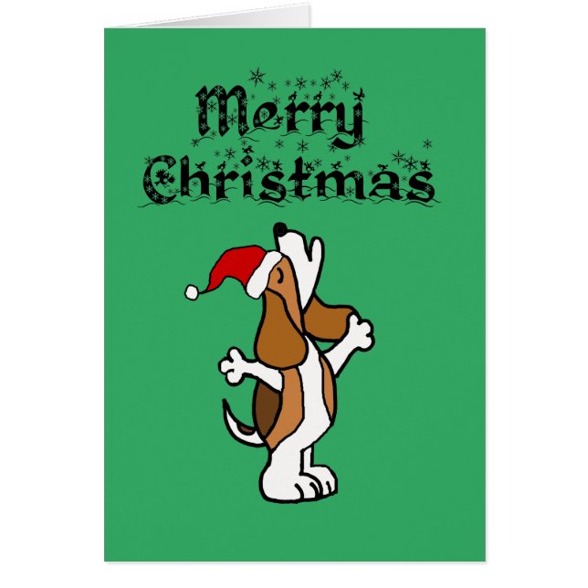 Funny Beagle Dog zingt kerstmanschappen uit (Voorkant)