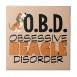 Funny Beagle geobsedeerd Tegeltje<br><div class="desc">Ik heb O.B.D., obsessief-beagelziekte. Ik hou van mijn gekke hond. Een schattig cadeau voor een beagle eigenaar.</div>