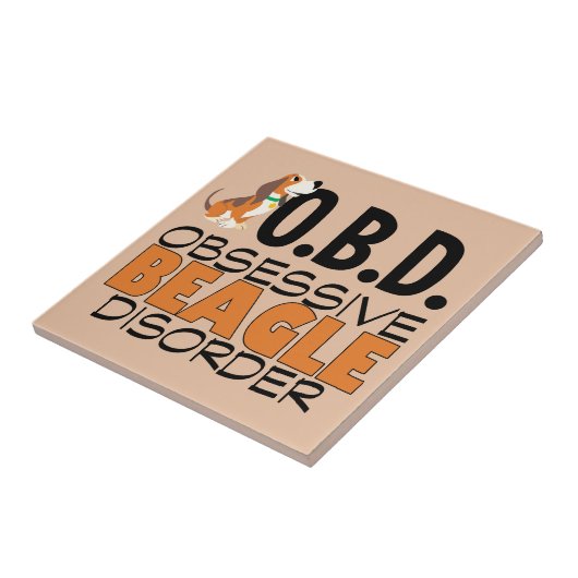 Funny Beagle geobsedeerd Tegeltje (Zijkant)