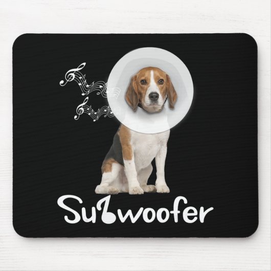Funny Beagle Hondenliefhebber Sub-Woofer Gift Muismat (Voorkant)