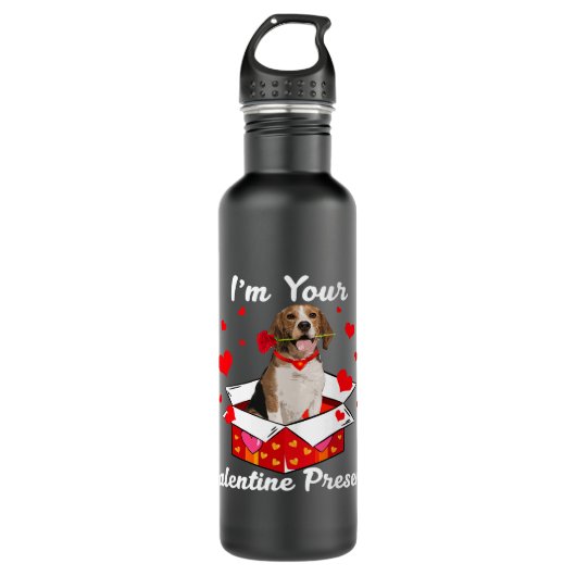 Funny Beagle Im Your Valentine Day Cadeau Dog Lov Waterfles (Voorkant)
