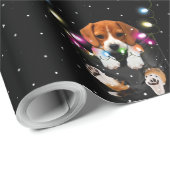 Funny Beagle in Pocket Santa Xmas kerstcadeau Cadeaupapier (Rol Hoek)