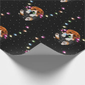 Funny Beagle in Pocket Santa Xmas kerstcadeau Cadeaupapier (Hoek)