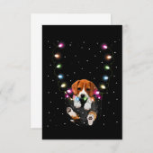 Funny Beagle in Pocket Santa Xmas kerstcadeau RSVP Kaartje (Voorkant / Achterkant)