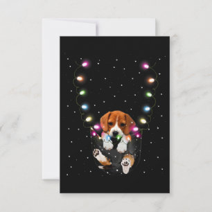 Funny Beagle in Pocket Santa Xmas kerstcadeau RSVP Kaartje