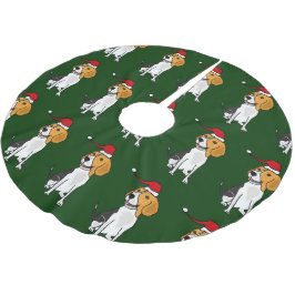 Funny Beagle in Santa Hat kerstboomrok Kerstboom Rok