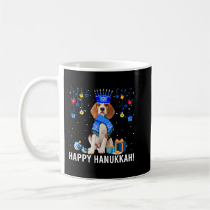 Funny Beagle Menorah Pet Kerstmis Happy Hanukkah Koffiemok