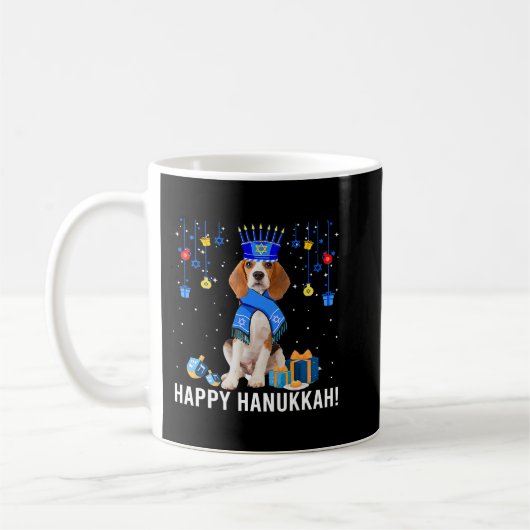 Funny Beagle Menorah Pet Kerstmis Happy Hanukkah Koffiemok (Links)