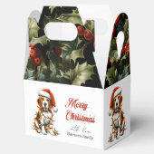 Funny Beagle Schattige Waterverf Hondenkerstwensen Bedankdoosjes (Geopend)