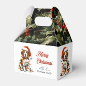 Funny Beagle Schattige Waterverf Hondenkerstwensen Bedankdoosjes (Voorkant Zijde)