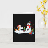 Funny Beagle Snowman Christmas Tree Xmas Womens Me Kaart (Gele Bloem)