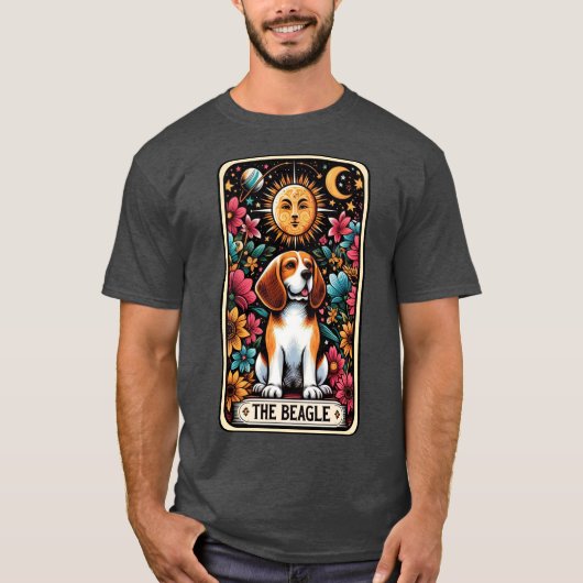 Funny Beagle Tarot Kaart T-shirt (Voorkant)