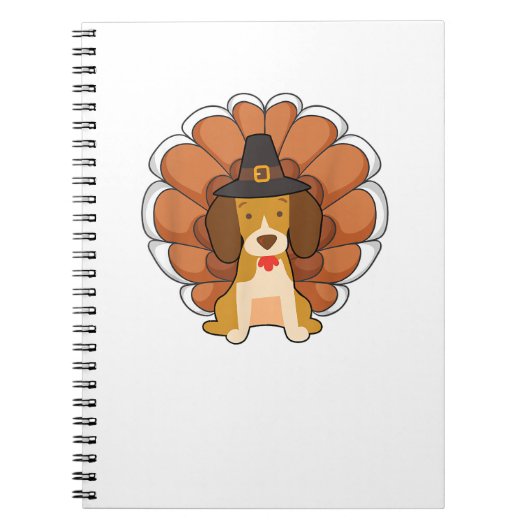 Funny Beagle Turkije Funny Thanksgiving Dog T-shir Notitieboek (Voorkant)