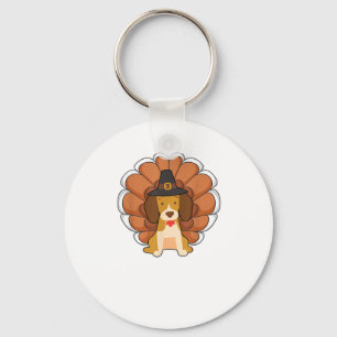Funny Beagle Turkije Funny Thanksgiving Dog T-shir Sleutelhanger